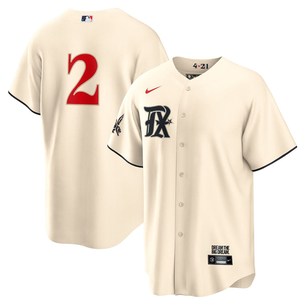 Men's Texas Rangers Marcus Semien 2023 City Connect Replica Jersey - Cream